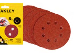 Schleifscheibe 115 mm, Schleifblätter gelocht mit 8 Löchern, Körnung 60g, Besonderheit 125mm