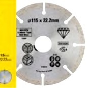 Diamanttrennscheibe für Winkelschleifer diamantiert, Durchmesser 115 mm, Bohrung 22.2 mm (STA38162-XJ)