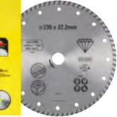 Diamanttrennscheibe für Winkelschleifer diamantiert, Durchmesser 230 mm, Bohrung 22.2 mm (STA38207-XJ)