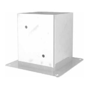 Quadratischer Pfostenträger aus Edelstahl FI10 - FI50 200 x 2,5 mm, FI50, Hülse 161 x 161 mm