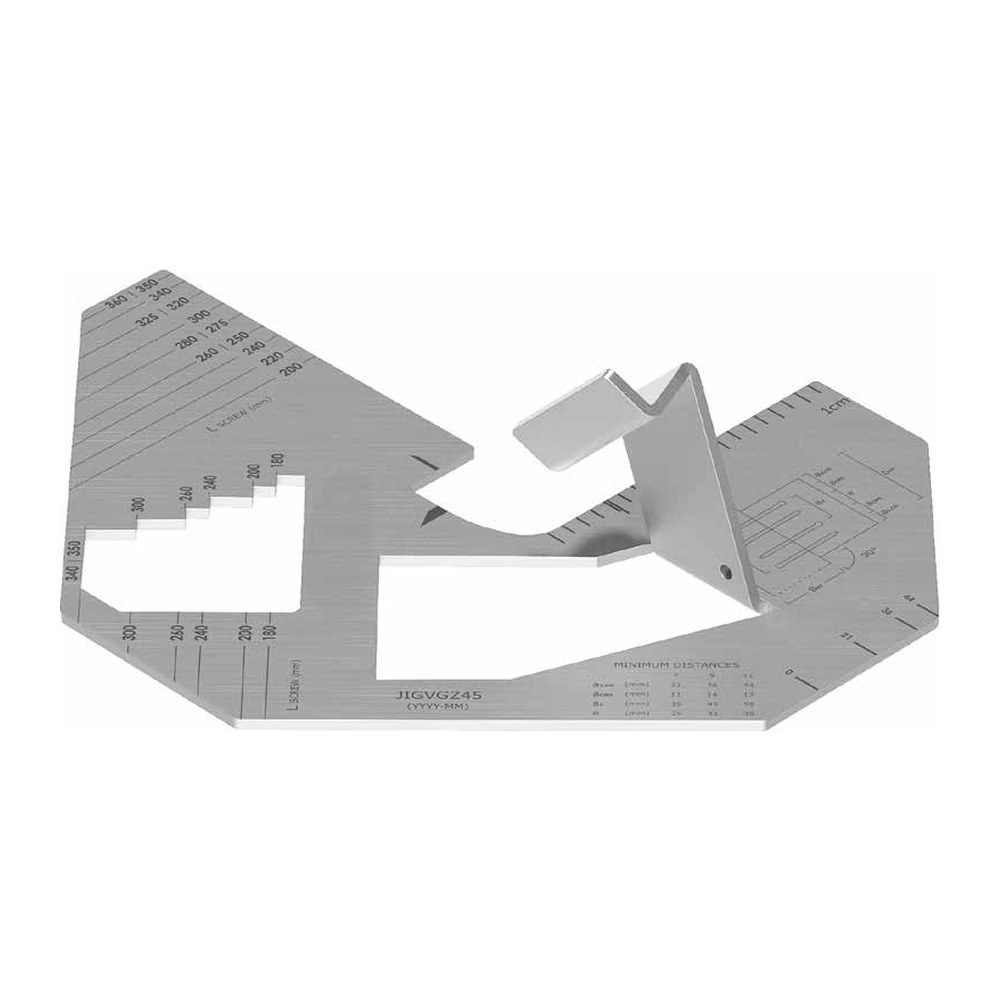 Montagelehre für 45°-Schraubverbindungen JIG VGZ 45° 210 x 67 x 253 mm