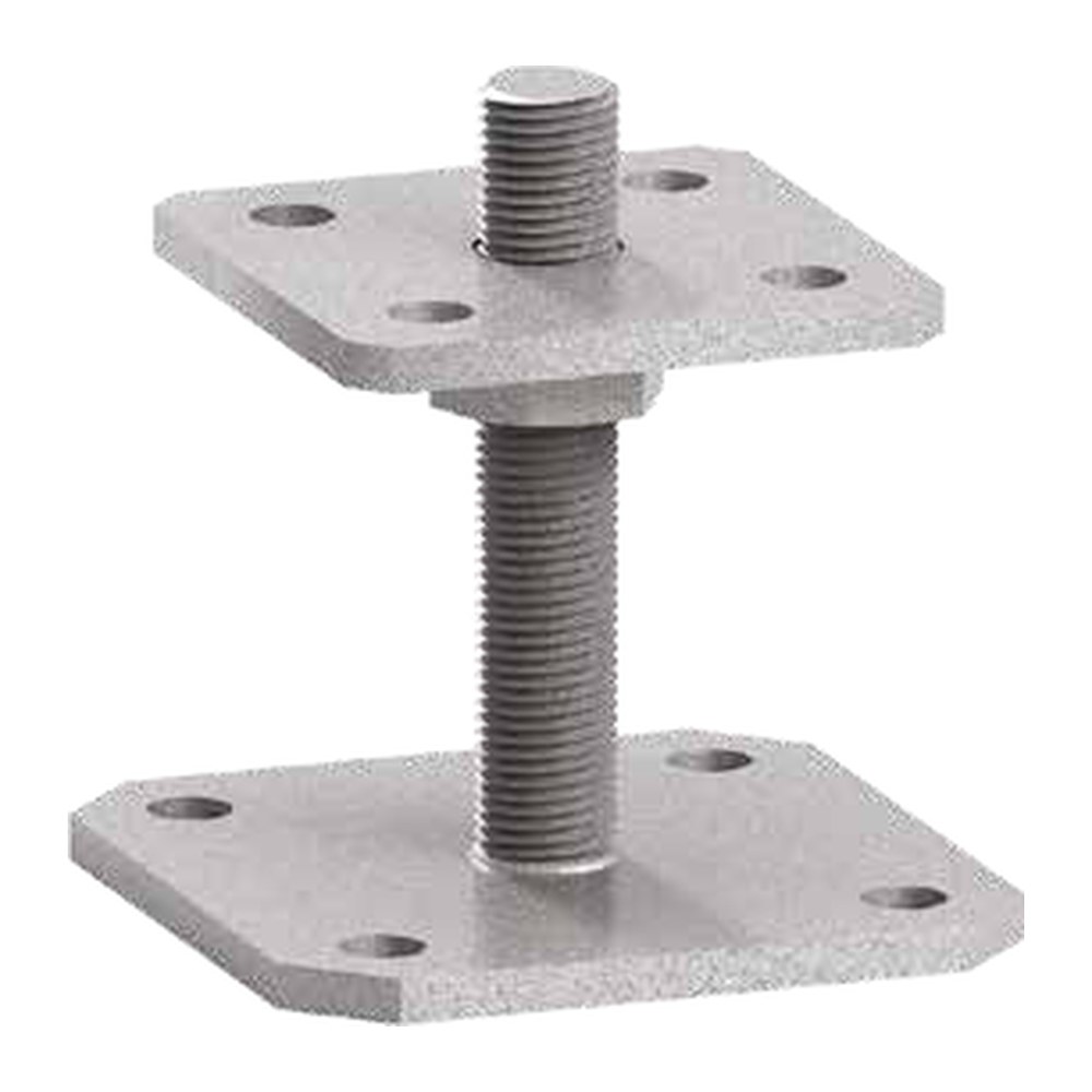 Verstellbarer Pfostenträger, quadratische Grundplatte R40 S 35-100 mm