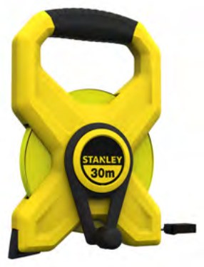 Rollbandmaß Stanley offener Rahmen mit Fiberglasband, Länge 60 m, Breite 12,7 mm