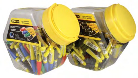 Mini-Permanentmarker, Packung mit 72 Stück, Schwarz, rot, grün, blau