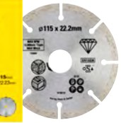 Diamanttrennscheibe für Winkelschleifer diamantiert, Durchmesser 115 mm, Bohrung 22.2 mm (STA38117-XJ)