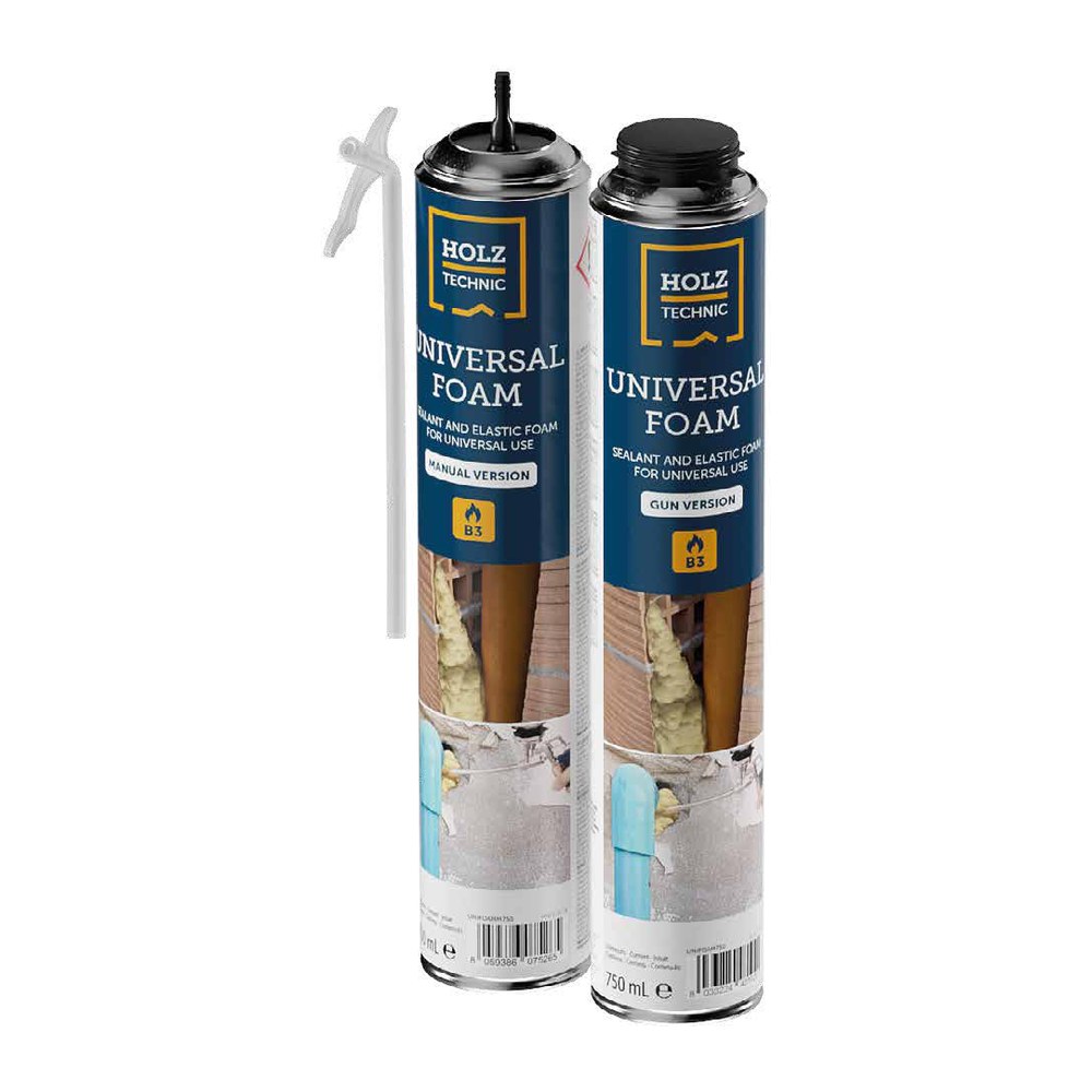 Mehrzweck-PU-Schaum UNIVERSAL FOAM beige, 750 ml, mit Pistole – Packung 12 Stk.