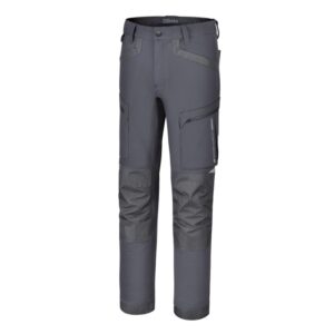 Arbeitshose mit vielen Taschen, elastisch, 90 % Nylon mit Graphen, 10 % Elasthan, 250 g, mit Verstärkungen aus Oxford 600D, grau, temperaturregulierend, wasserabweisend und schnelltrocknend