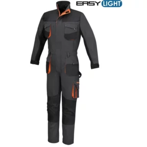 Leichter Arbeitsoverall aus T/C-Twill 180 g mit Oxford-Einsätzen, grau