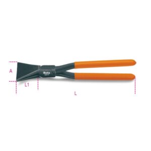 Klempnerzange mit breiten geraden Backen, PVC-überzogene Griffe