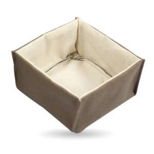 Korb quadratisch klein braun mit Innenfutter beige 14x14 cm H. 8 cm