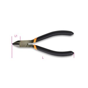 Seitenschneider mit halbbündiger Schneide, Griffe mit zwei Schichten rutschfestem PVC, für Feinmechanik und anspruchsvolle Elektronik