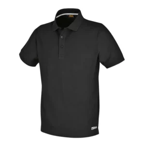 Work-Poloshirt aus Baumwoll-Piqué 200 g, mit 3 Knöpfen, schwarz