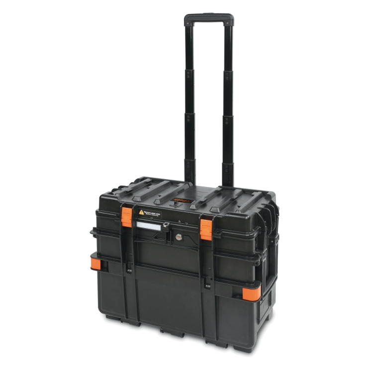Werkzeugtrolley aus Polypropylen mit 4 Schubladen, Struktur aus Spritzguss-Polypropylen für hohe Schlagfestigkeit, der vom Frontdeckel geschützte vordere Bereich nimmt 4