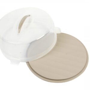 Tortenbehälter mit Griff Color Style aus PP ø 30 cm taupe