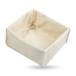 Korb quadratisch klein beige mit Innenfutter beige 14x14 cm H. 8 cm