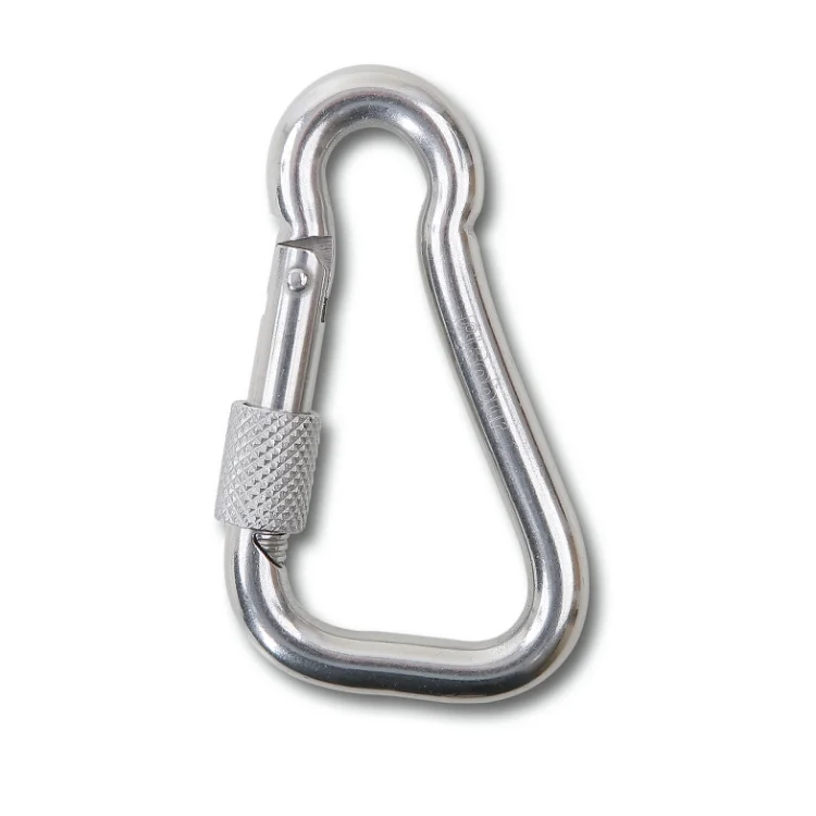 Asymmetrische Karabiner mit Verschlussmutter für allgemeine Verbindungen, Edelstahl AISI 316, KEINE persönliche Schutzausrüstung