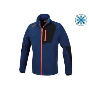 Elastisches Fleece mit langem Reißverschluss, 280 g, blau