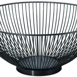 Drahtkorb rund ø 32 cm H. 14 cm grau, lackiertes Metall, lebensmittelecht