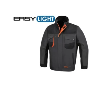 Leichte Arbeitsjacke aus T/C-Twill 180 g mit Oxford-Einsätzen, grau