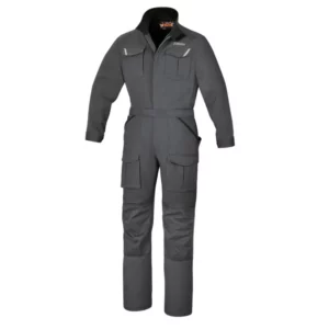 Arbeitsoverall aus 97 % Baumwolle, 3 % Elasthan-Gewebe, 220 g/m², grau
