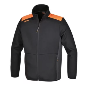 Sweatshirt mit langem Reißverschluss, 60 % Baumwolle, 40 % Polyester, 280 g, elastische Ärmel- und Saumbündchen, schwarz