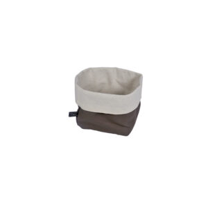 Korb quadratisch klein 11x11 cm H. 15 cm braun/beige mit Kernkissen und Aufhängeband