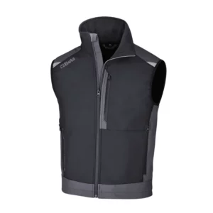 Softshell-Arbeitsweste, Außengewebe 96 % Polyester, 4 % Elasthan, 280 g, Innengewebe 100 % Polyester mit Graphen, temperaturregulierend, wasserabweisend und atmungsaktiv