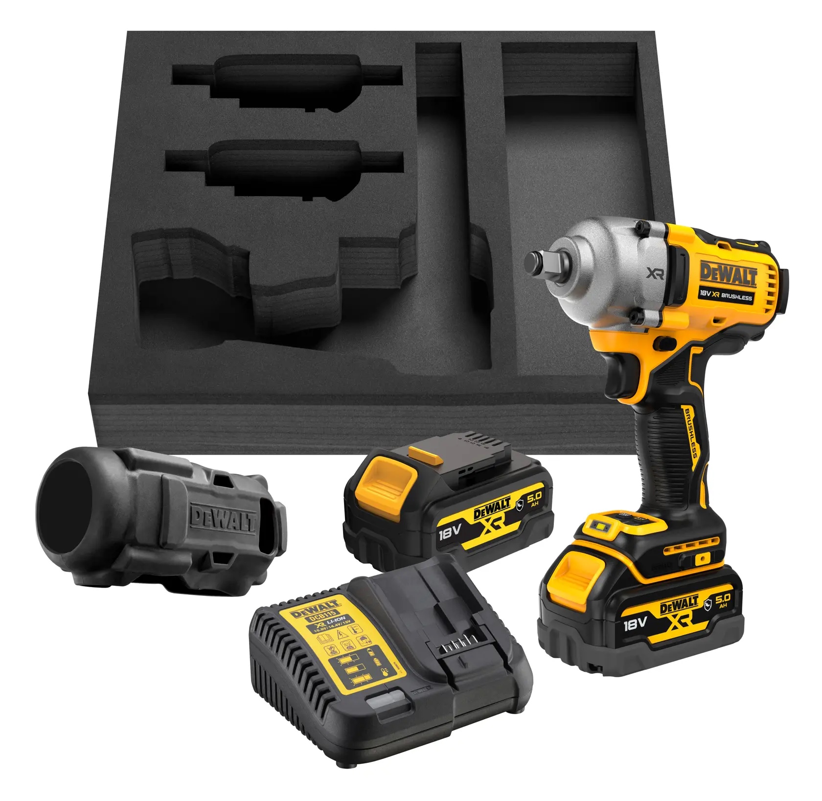 18V XR Akku-Schlagschrauber, 1/2" (bürstenlos), max. 813 Nm, inkl. 2x G-Akku (18 Volt / 5 Ah)