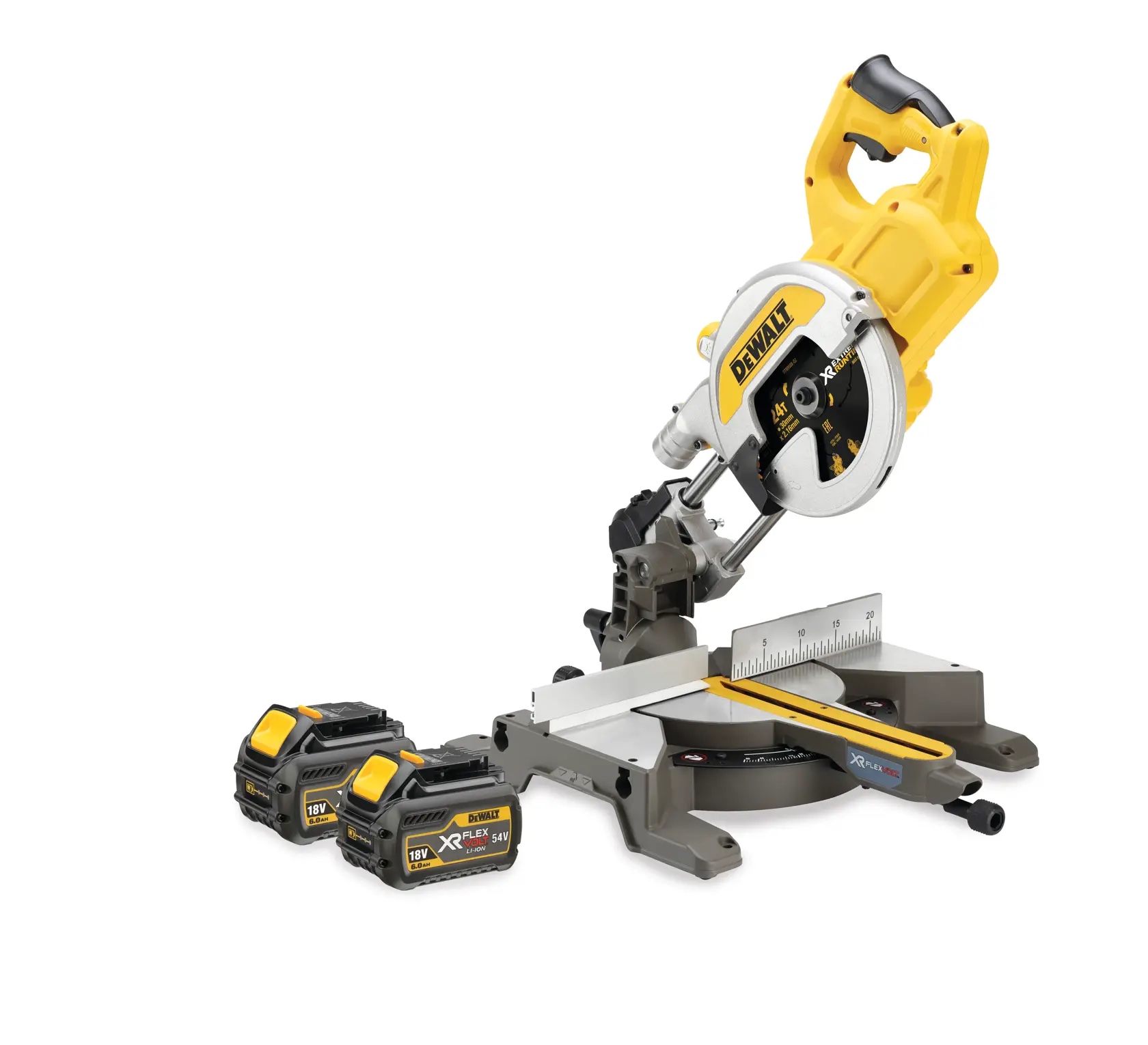 54 Volt Akku-Paneelsäge 216 mm (bürstenlos), XPS – mit 2 FLEXVOLT-Akkus 6,0 Ah und Ladegerät