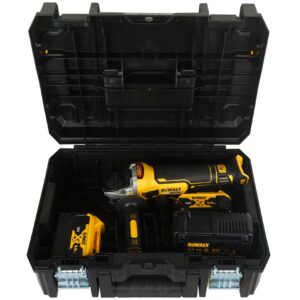 18 Volt Akku-Winkelschleifer 125mm (bürstenlos) - für Akku Plus – mit 2 Akkus 5 Ah und Ladegerät