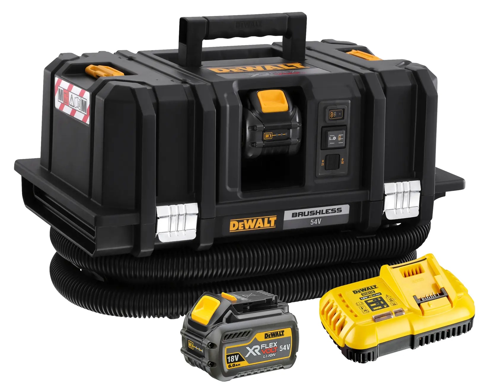54V XR FLEXVOLT Akku-Nass-/Trockensauger, M-Klasse – mit 2 Akkus 6 Ah
