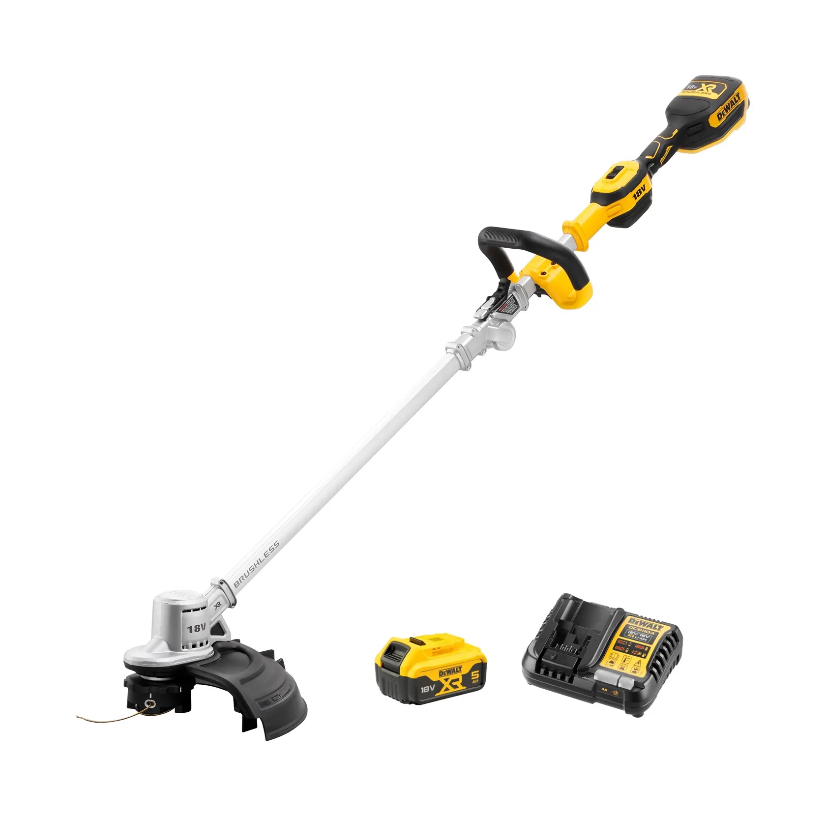 18 Volt Akku-Rasentrimmer 36 cm (bürstenlos) – mit 1 Akku 5,0 Ah und Ladegerät