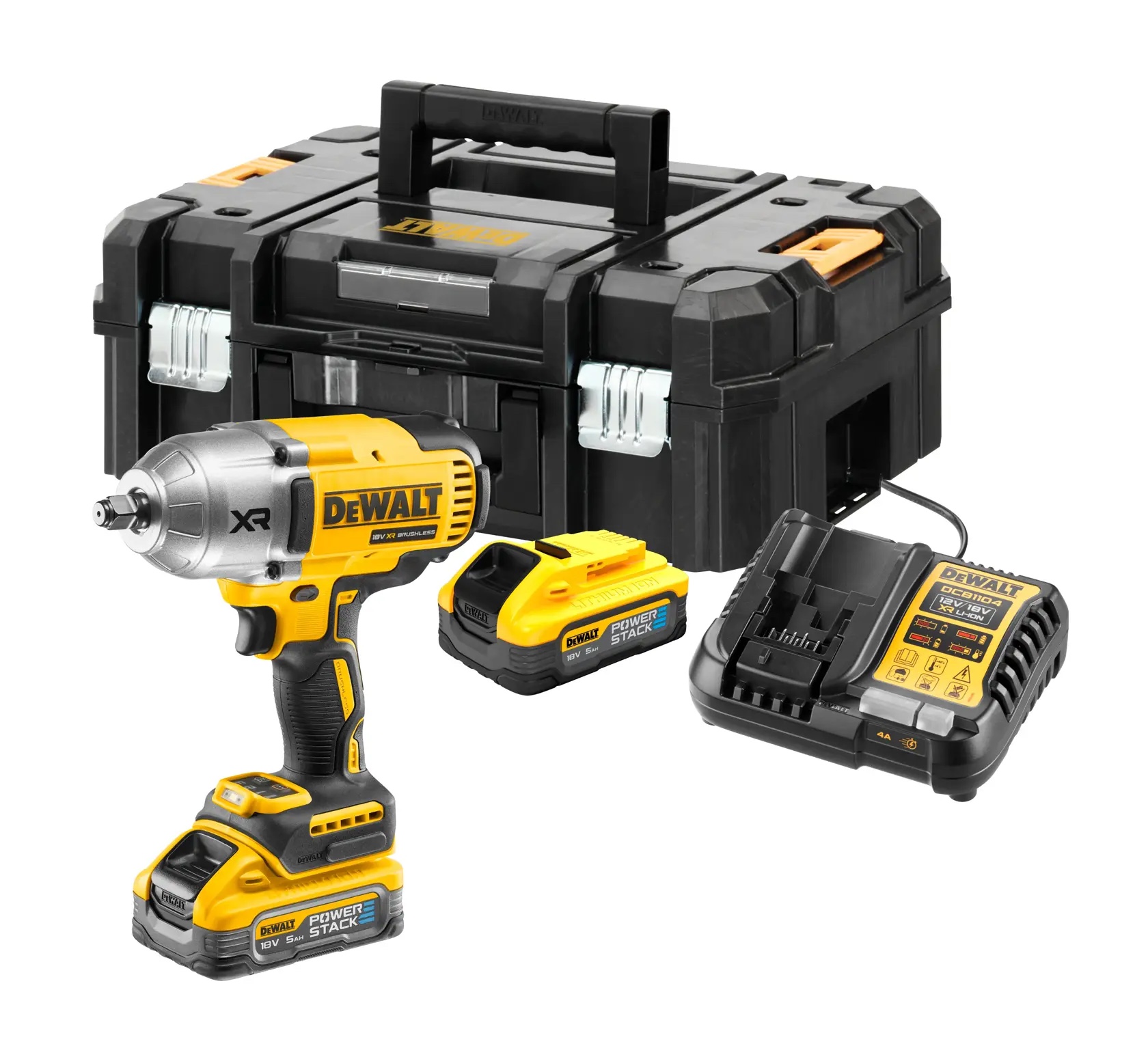 18 Volt Akku-Schlagschrauber 1/2" Außenvierkant (bürstenlos) - für Akku Plus – mit 2 POWERSTACK-Akkus 5,0 Ah, Ladegerät und Koffer