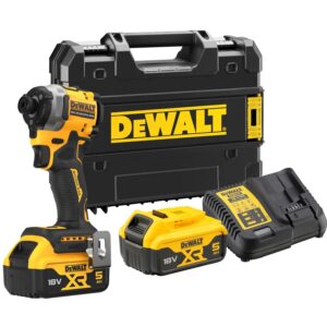 18 Volt Akku-Schlagschrauber (1/4") mit > 200 Nm – mit 2 Akkus 5,0 Ah, Ladegerät und Koffer