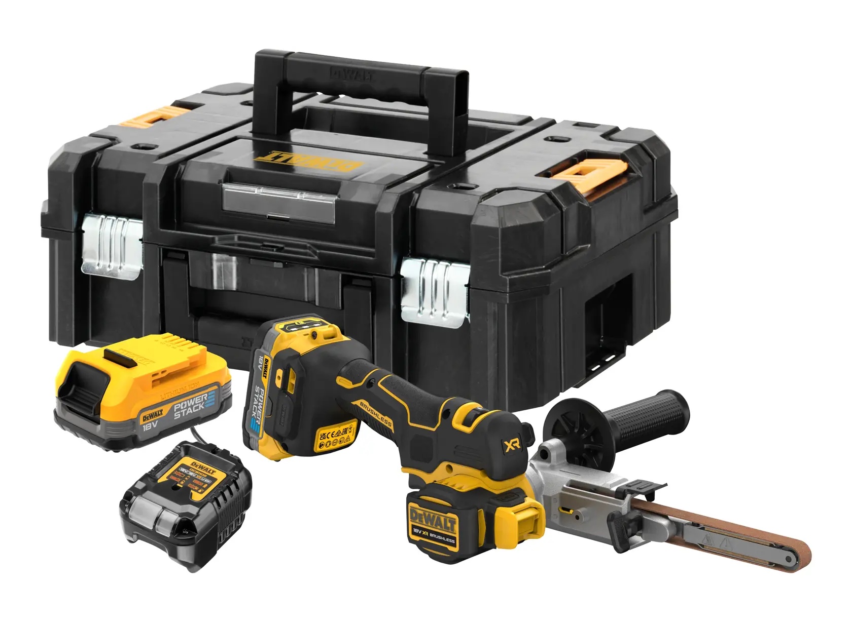 18 Volt Akku-Bandfeile (bürstenlos) - Basiversion – mit 2 POWERSTACK-Akkus 1,7 Ah und Ladegerät