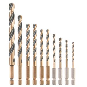 Black&Gold HSS-G Metallbohrer-Set, 10-tlg., Sechskantschaft, schlagfeste Bohrer, Versandeinheit: Thekendisplay mit 5 Sets