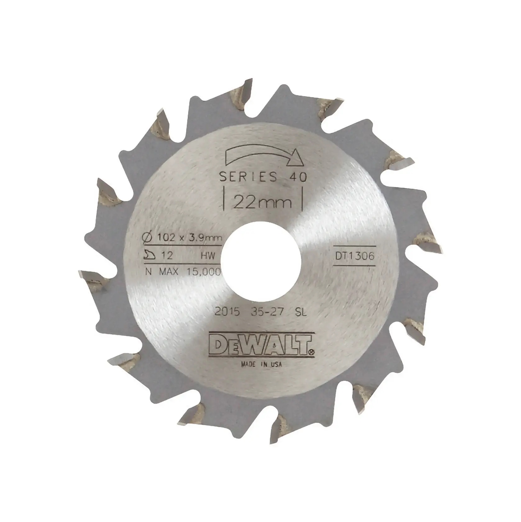 HM-Nutfräser (für Lamellendübelfräsen)/ Ø 102mm / Blattstärke: 4.0mm / Bohrung: 22mm / Zähnezahl: 12mm