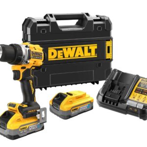 18V XR Akku-Bohrschrauber (bürstenlos) – mit 2 POWERSTACK-Akkus 5,0 Ah, Ladegerät und Koffer