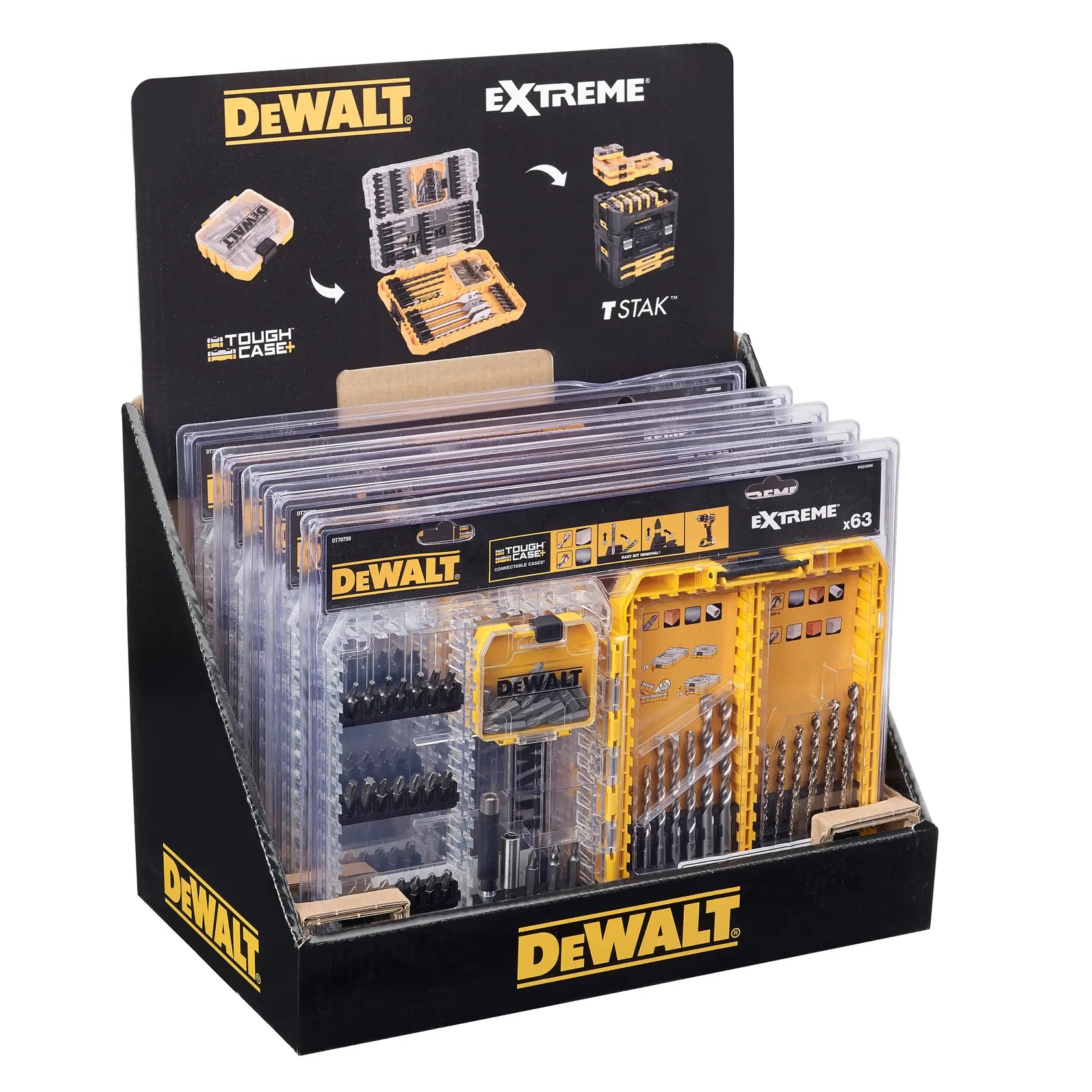 63-tlg Set in mittlerem ToughCaseTM Koffer, Versandeinheit Thekendisplay mit 5 Sets
