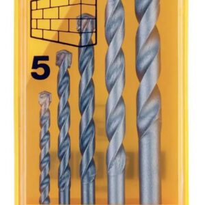 5-tlg. Steinbohrer (Rundschaft) - Set in kunststoff-Kasette (4, 5, 6, 8, 10mm Ø)