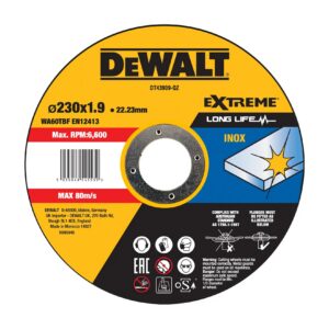 Edelstahl-Trennscheibe 230 × 22,2 mm, Stärke 1,9 mm, gerade