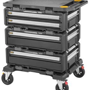 DEWALT ToughSystem 2.0 DXL Tower 5-in-1, Set mit drei DXL Modulen, Arbeitsfläche und Transportroller