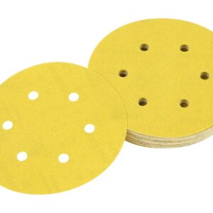 Exzenterschleifscheibe-Klettfix 150mm Ø, K180, Mehrzweck - Holz/Farbe - Trockenschliff - gelocht (6 Loch ringförmig)