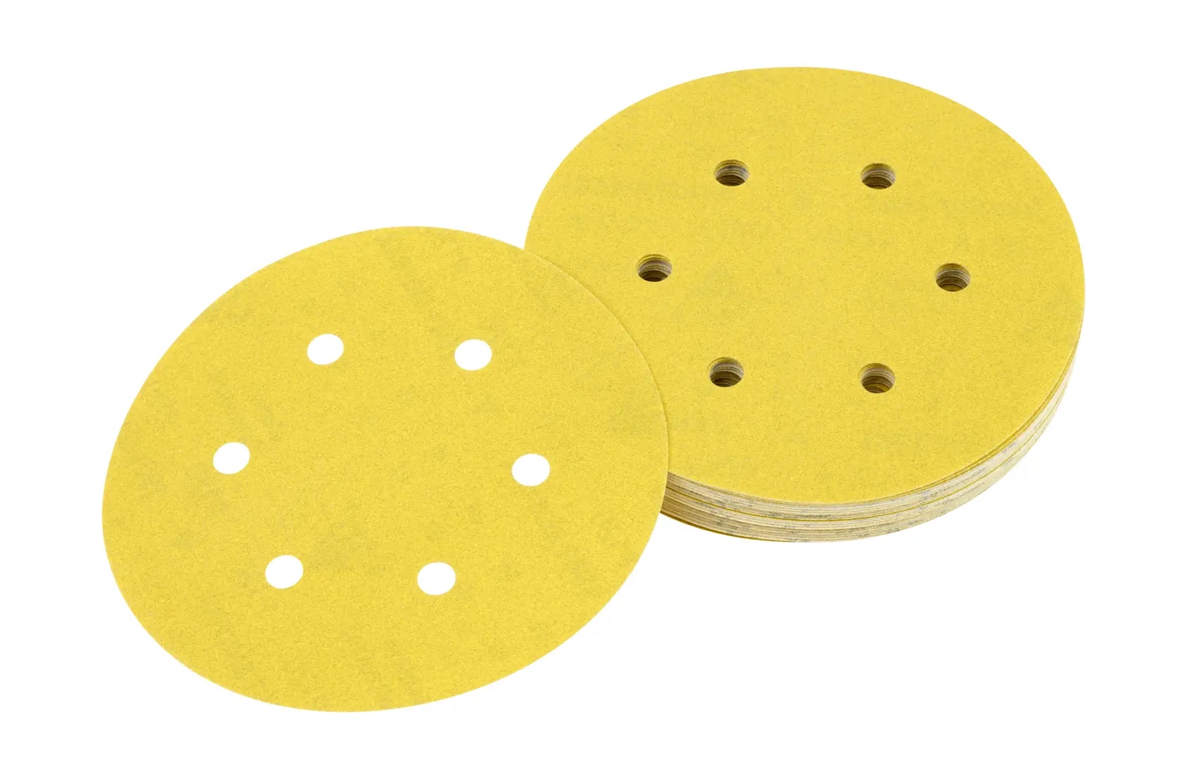 Exzenterschleifscheibe-Klettfix 150mm Ø, K60, Mehrzweck - Holz/Farbe - Trockenschliff - gelocht (6 Loch ringförmig) – Bild 2