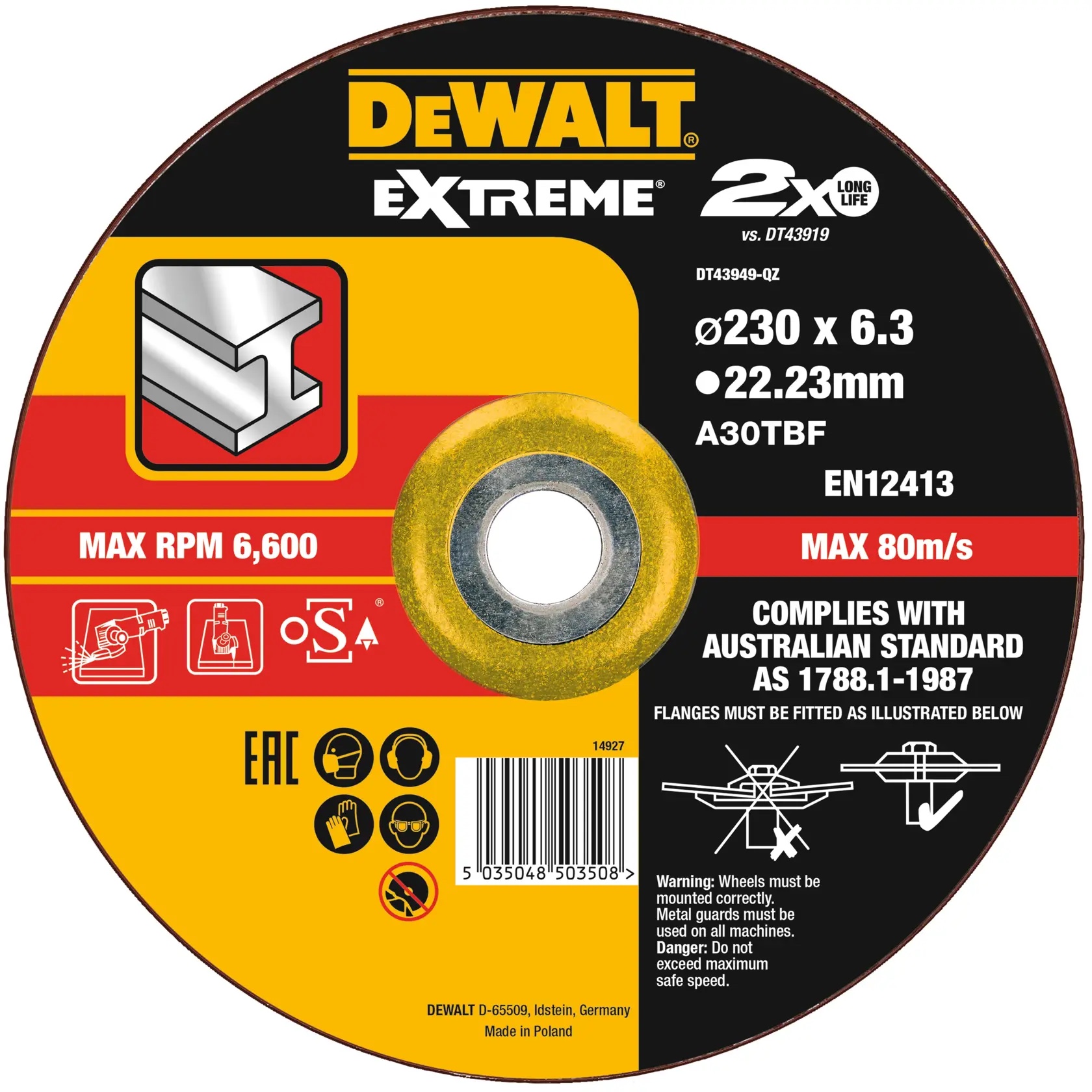 EXTREME Schruppscheibe 230x6x22,23 mm Metall Typ 42 (gekröpft)