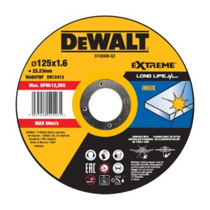 Edelstahl-Trennscheibe 125 × 22,2 mm, Stärke 1,6 mm, gerade