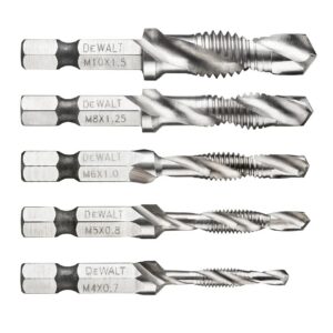5-tlg. Gewindebohrer-Set 1x M4, 1x M5, 1x M6, 1x M8, 1x M10