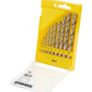 10-tlg. HSS-G Metallbohrer DIN 338 - Set in Kunststoff-Kassette (1, 2, 3, 4, 5, 6, 7, 8, 9, 10mm Ø)