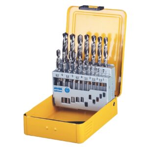 19-tlg. HSS-G Metallbohrer DIN 338 - Set in Metall-Kassette (1, 1.5, 2, 2.5, 3, 3.5, 4, 4.5, 5, 5.5, 6, 6.5, 7, 7.5, 8, 8.5, 9, 9.5, 10mm Ø)