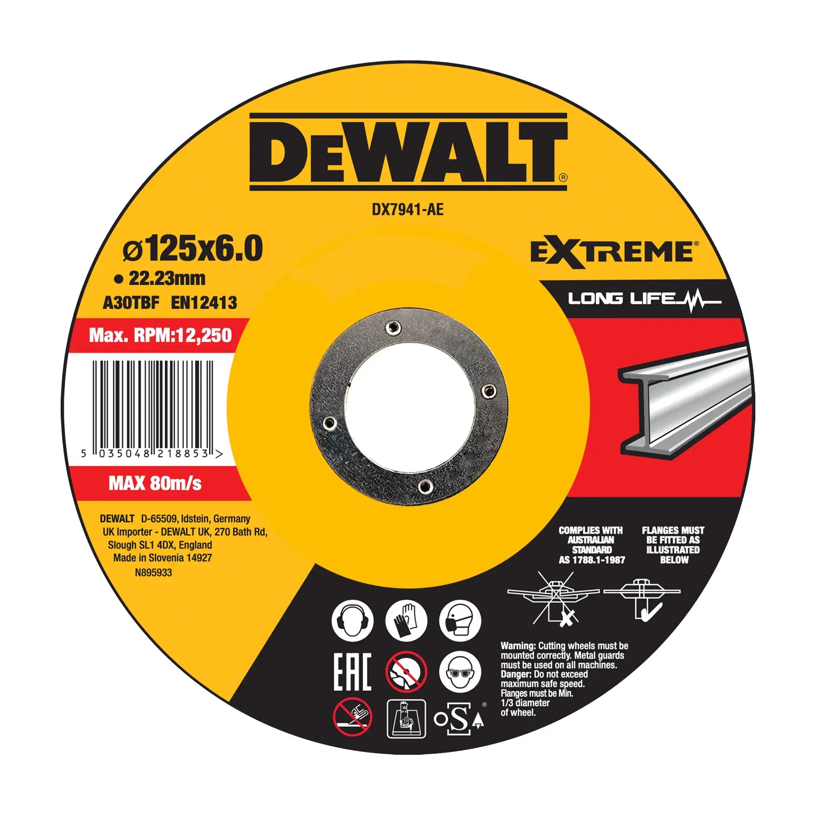 EXTREME Schruppscheibe 125x6x22,23 mm Metall Typ 42 (gekröpft)